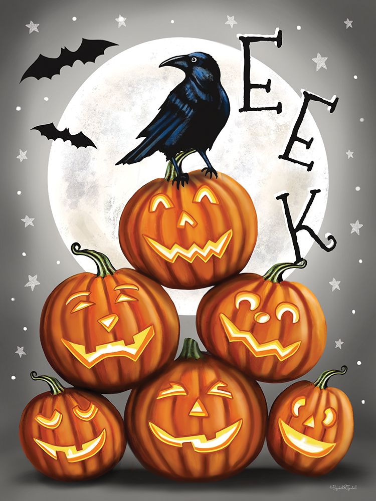 Eek Stacked Pumpkins art print by Elizabeth Tyndall for $57.95 CAD