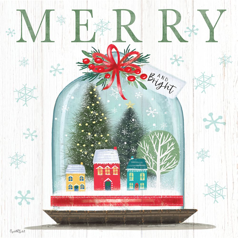 Merry and Bright Snow Globe art print by Elizabeth Tyndall for $57.95 CAD