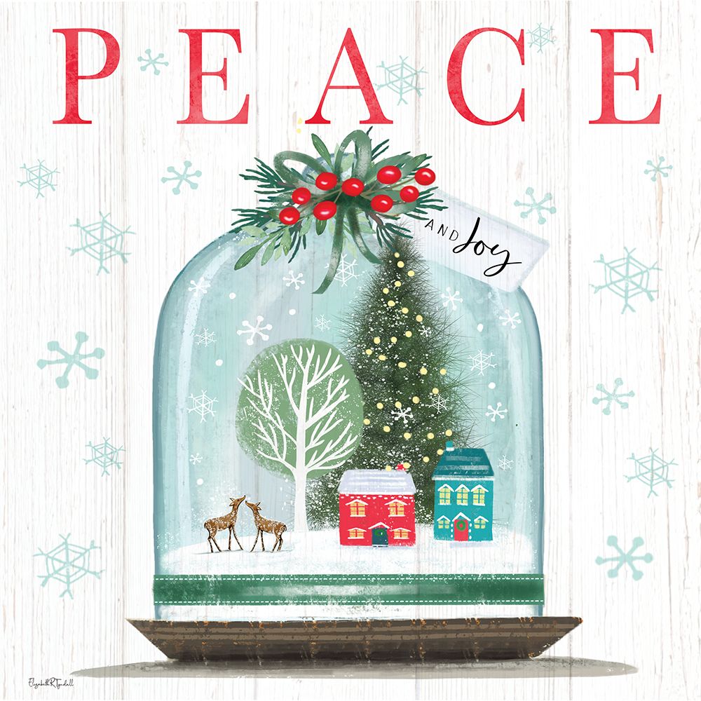 Peace and Joy Snow Globe art print by Elizabeth Tyndall for $57.95 CAD