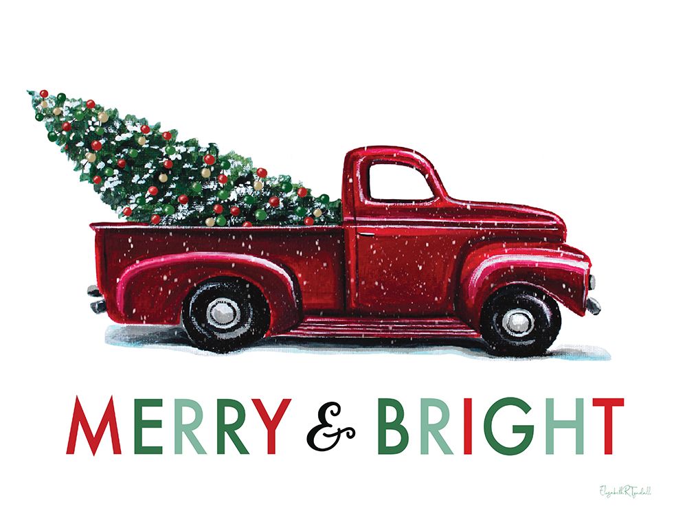 Merry & Bright Red Truck art print by Elizabeth Tyndall for $57.95 CAD