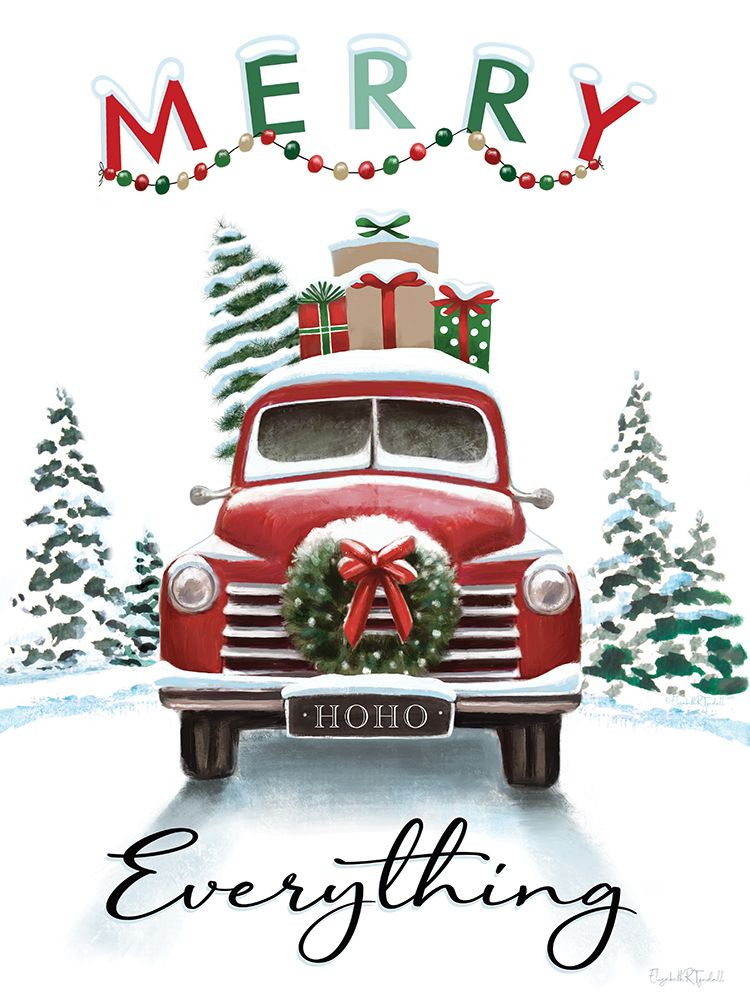 Merry Everything Truck art print by Elizabeth Tyndall for $57.95 CAD