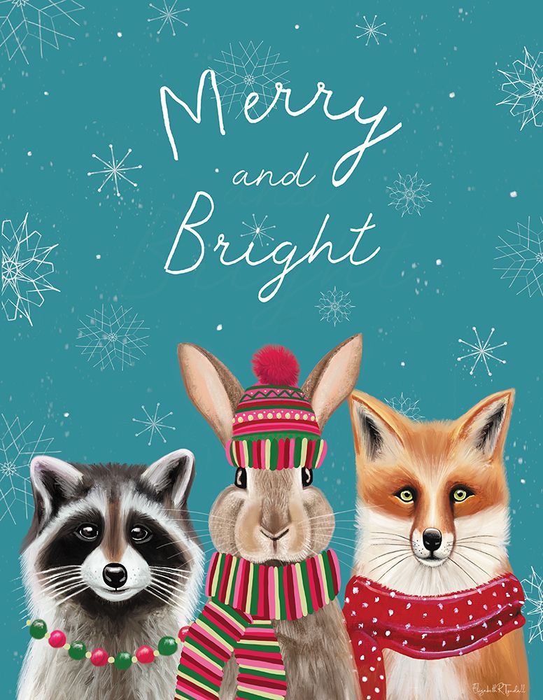 Merry and Bright Woodland Friends art print by Elizabeth Tyndall for $57.95 CAD