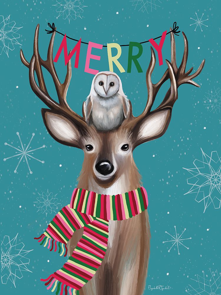 Merry Woodland Friends art print by Elizabeth Tyndall for $57.95 CAD