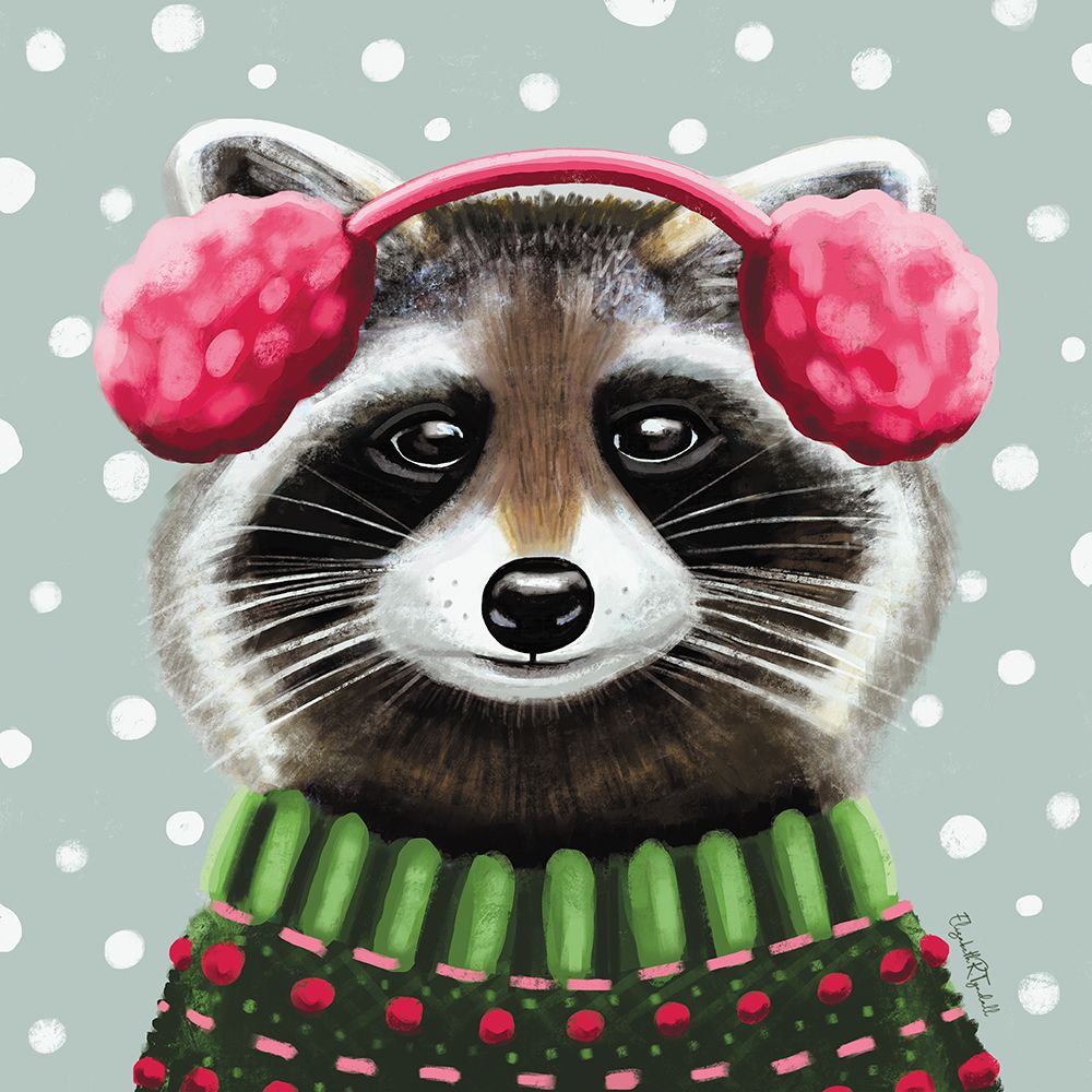 Holiday Raccoon art print by Elizabeth Tyndall for $57.95 CAD
