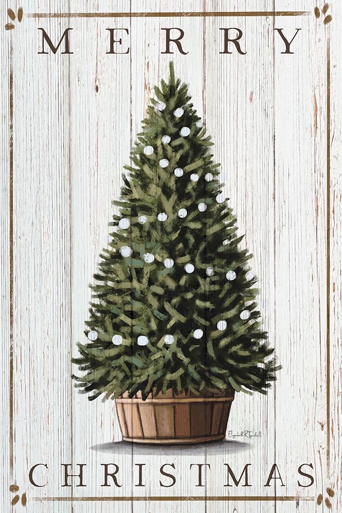 Merry Christmas Tree art print by Elizabeth Tyndall for $57.95 CAD