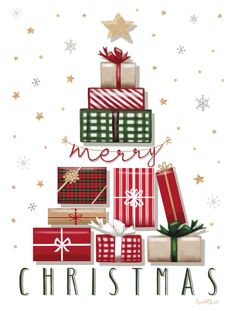 Merry Christmas Presents art print by Elizabeth Tyndall for $57.95 CAD