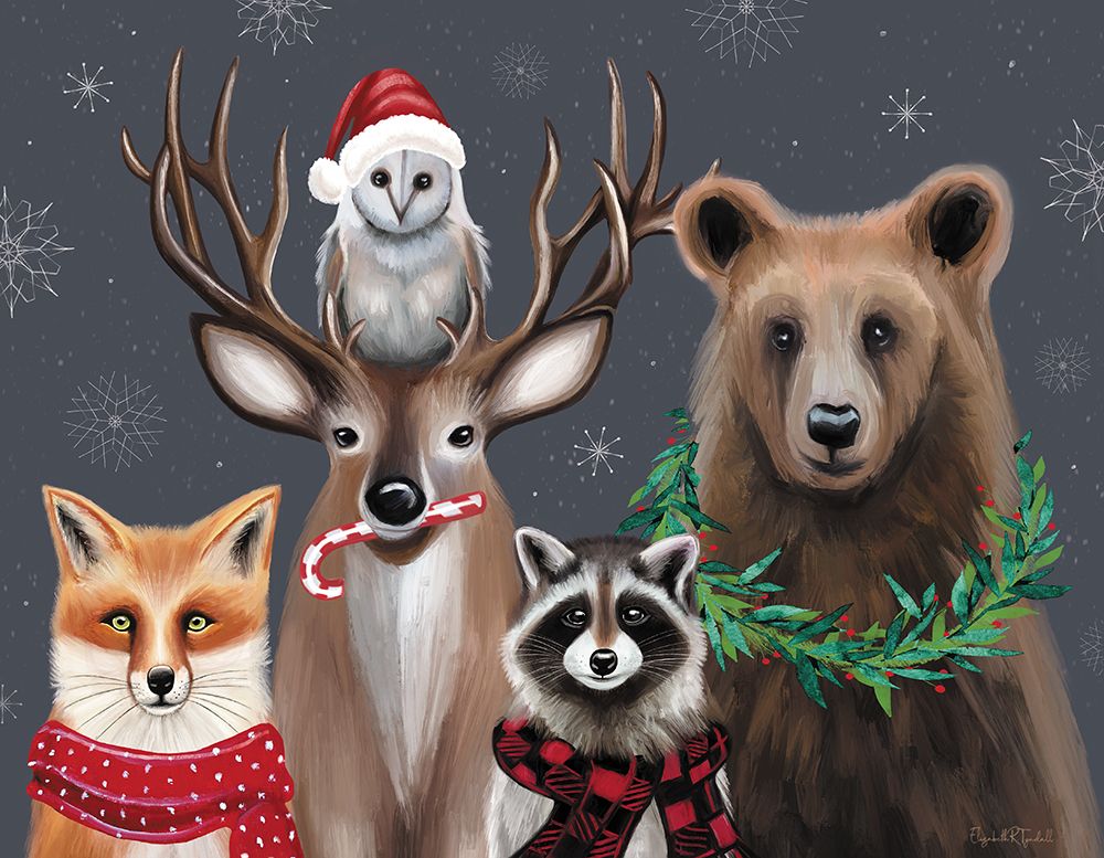 Christmas Animals art print by Elizabeth Tyndall for $57.95 CAD