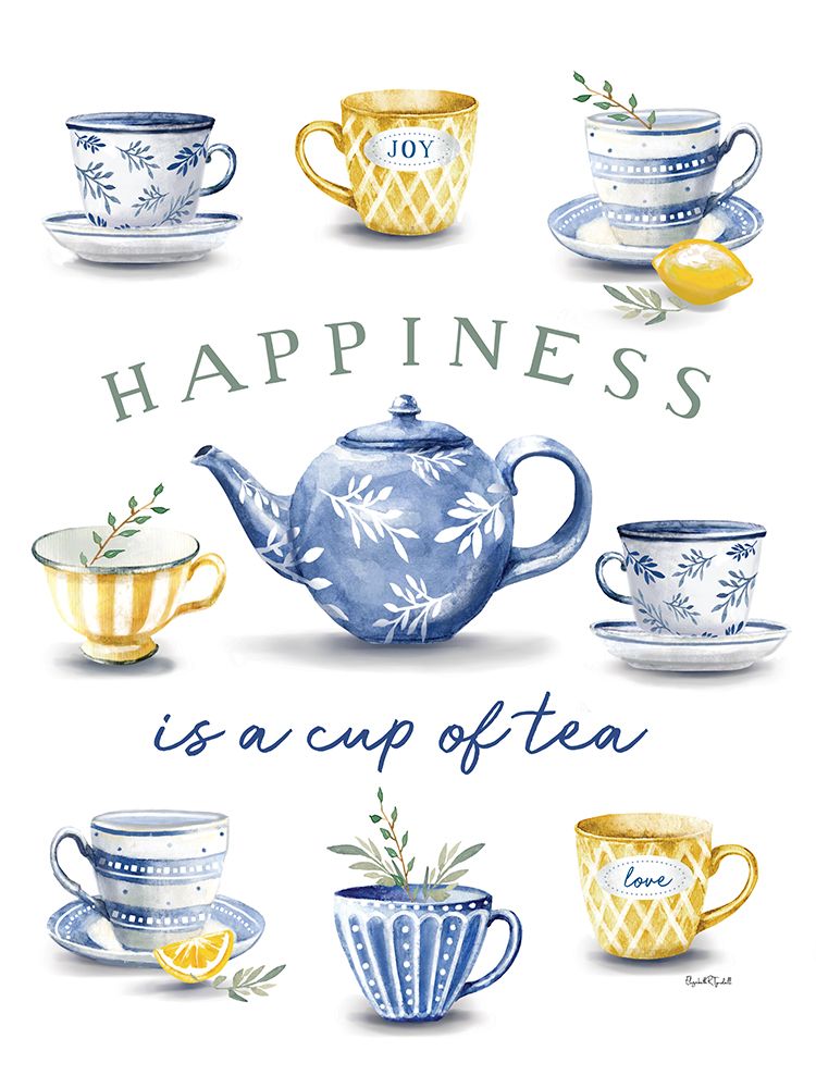Happiness is a Cup of Tea art print by Elizabeth Tyndall for $57.95 CAD