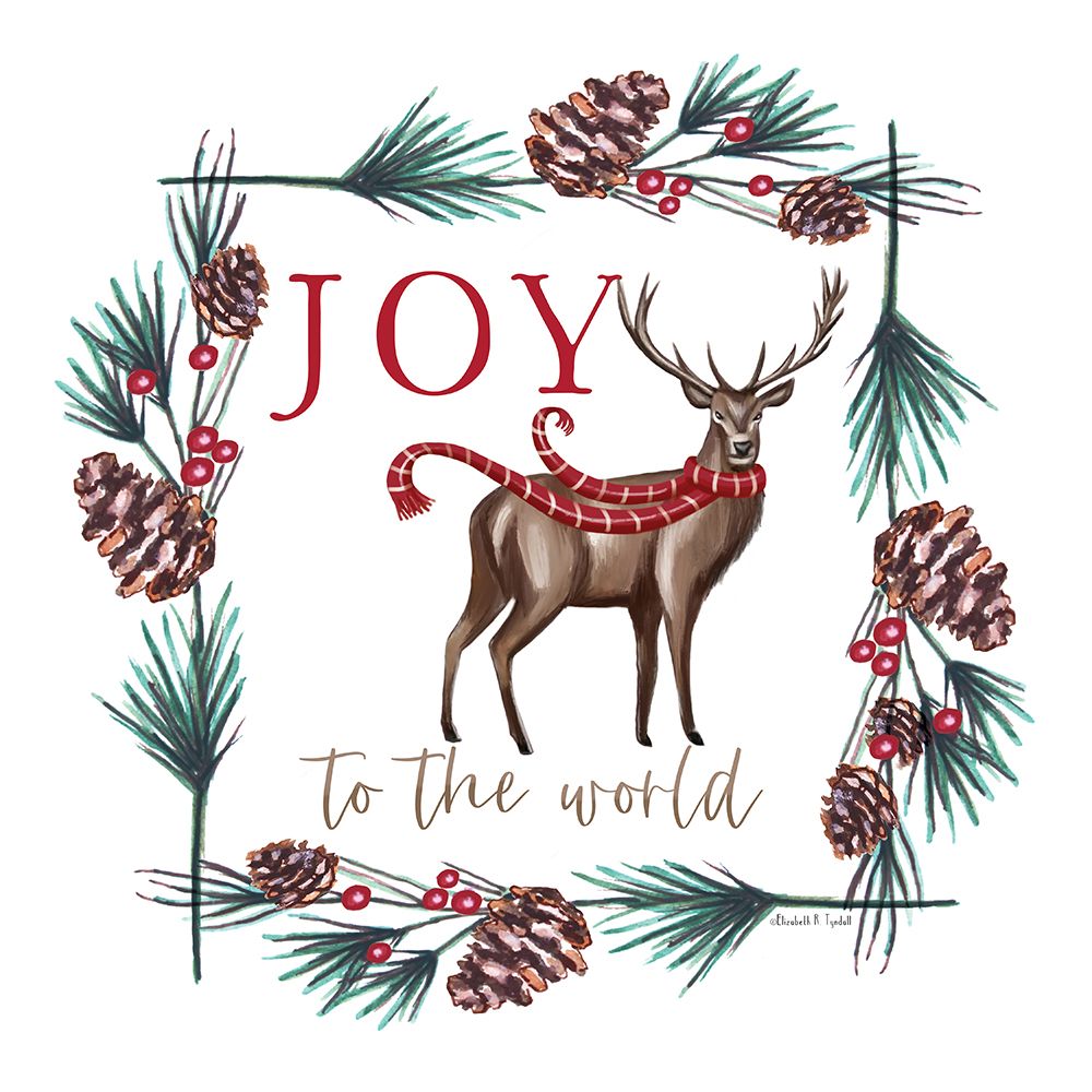 Joy to the World Reindeer art print by Elizabeth Tyndall for $57.95 CAD