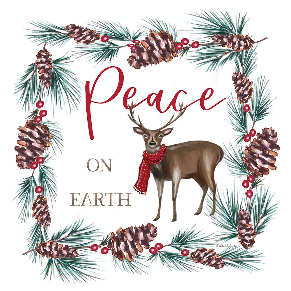 Peace on Earth Reindeer art print by Elizabeth Tyndall for $57.95 CAD