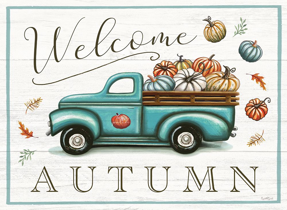 Welcome Autumn Truck art print by Elizabeth Tyndall for $57.95 CAD
