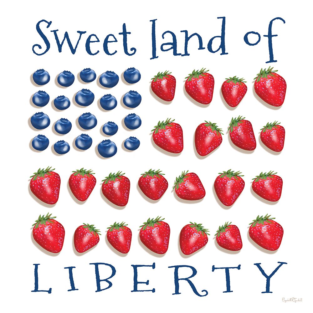 Sweet Land of Liberty Fruit Flag art print by Elizabeth Tyndall for $57.95 CAD