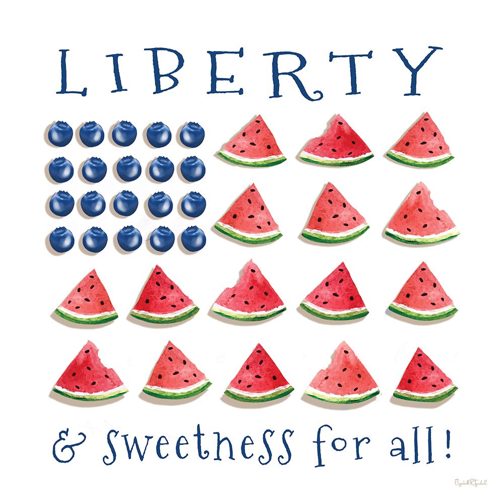 Liberty Fruit Flag art print by Elizabeth Tyndall for $57.95 CAD