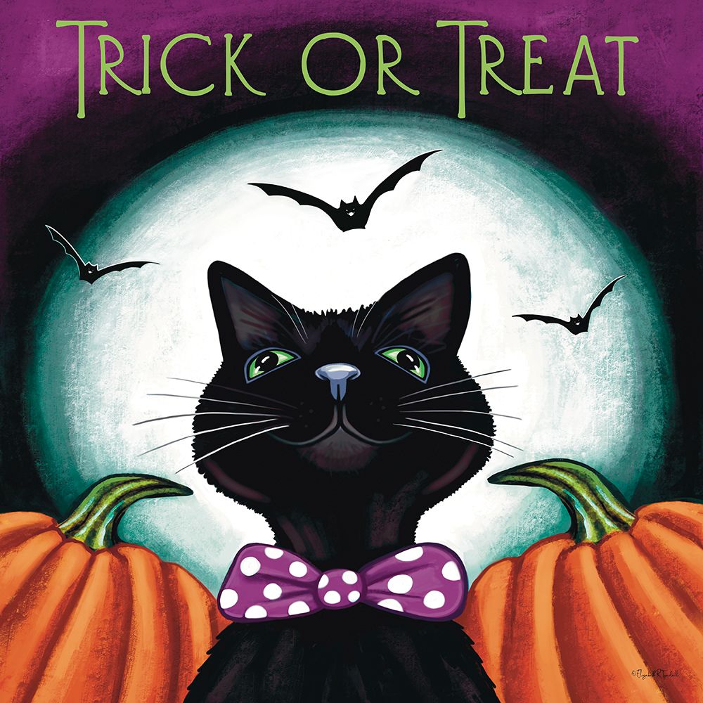 Trick or Treat Cat art print by Elizabeth Tyndall for $57.95 CAD