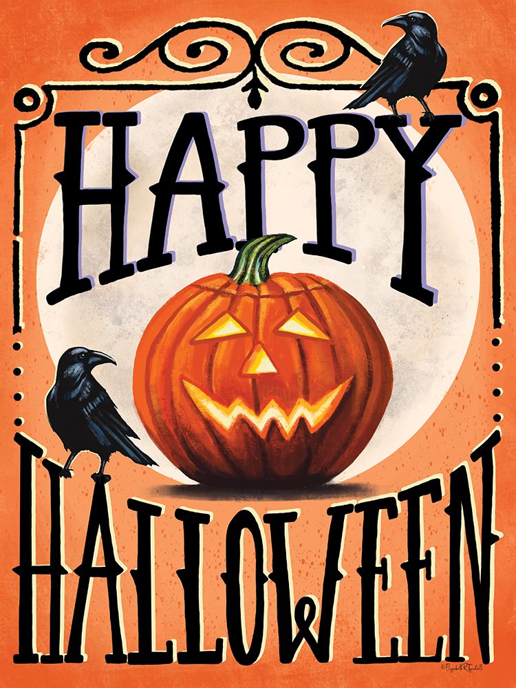 Happy Halloween Jack OLantern art print by Elizabeth Tyndall for $57.95 CAD