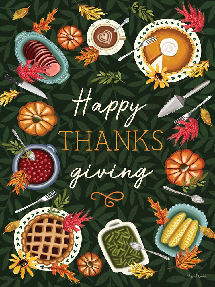 Happy THANKS Giving art print by Elizabeth Tyndall for $57.95 CAD