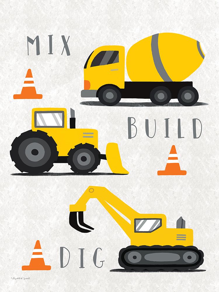 Mix, Build, Dig art print by Elizabeth Tyndall for $57.95 CAD