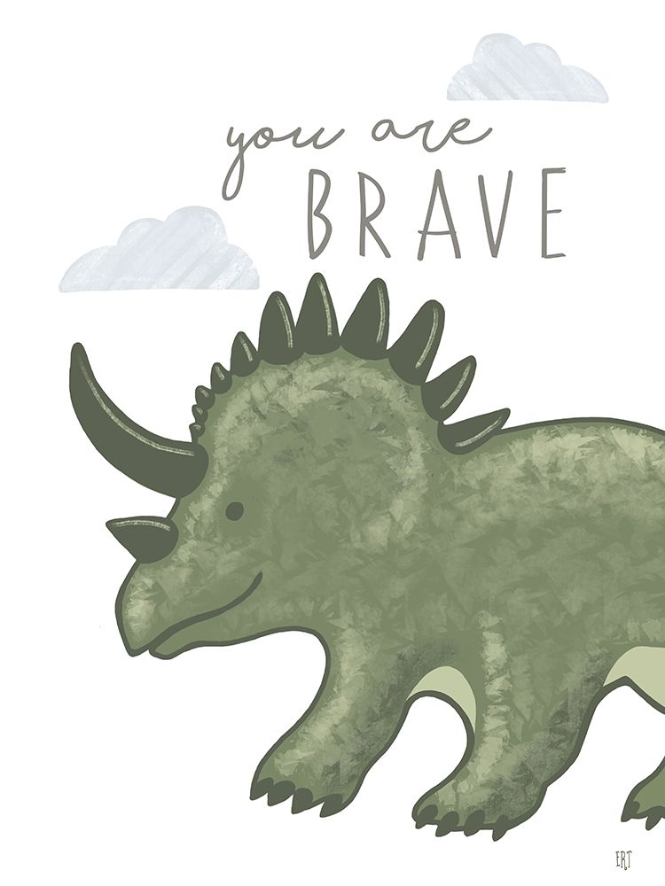 You Are Brave Dinosaur art print by Elizabeth Tyndall for $57.95 CAD