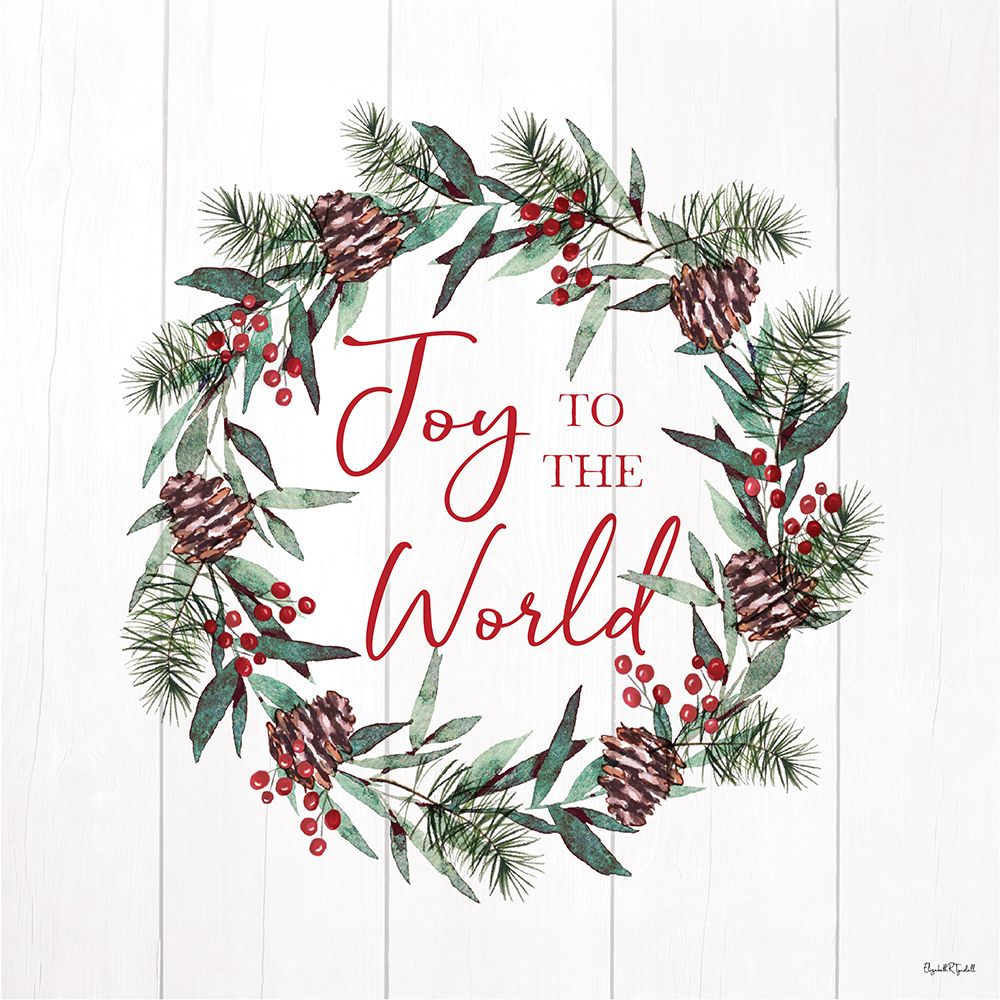 Joy to the World Wreath art print by Elizabeth Tyndall for $57.95 CAD