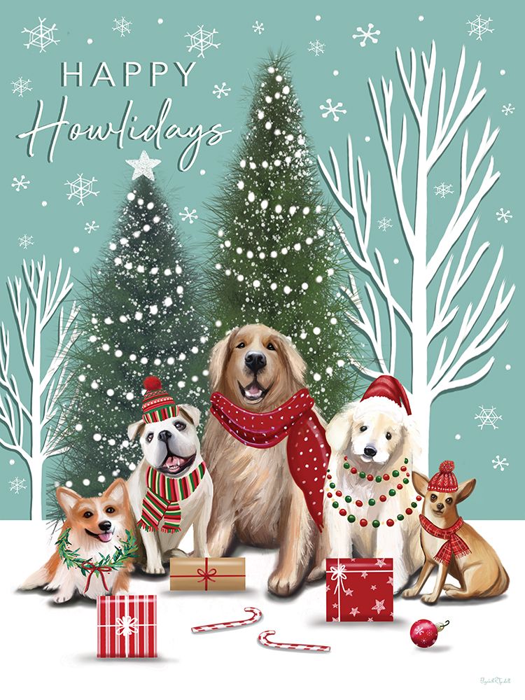 Christmas Dogs art print by Elizabeth Tyndall for $57.95 CAD