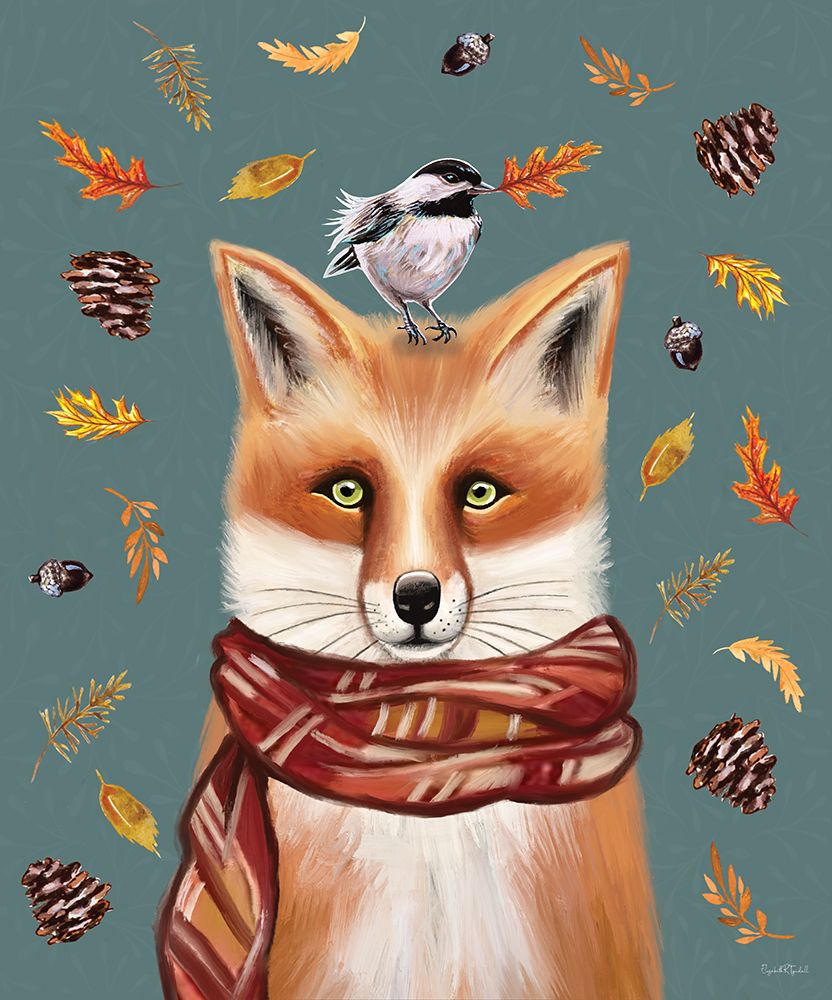 Autumn Fox with Bird art print by Elizabeth Tyndall for $57.95 CAD