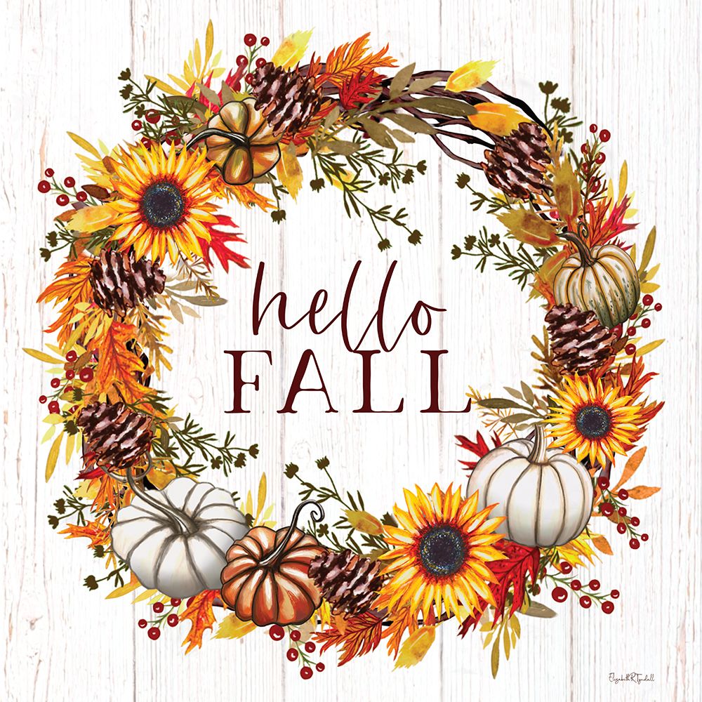 Hello Fall Wreath art print by Elizabeth Tyndall for $57.95 CAD