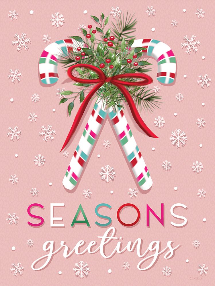 Season Greetings Candy Canes I art print by Elizabeth Tyndall for $57.95 CAD