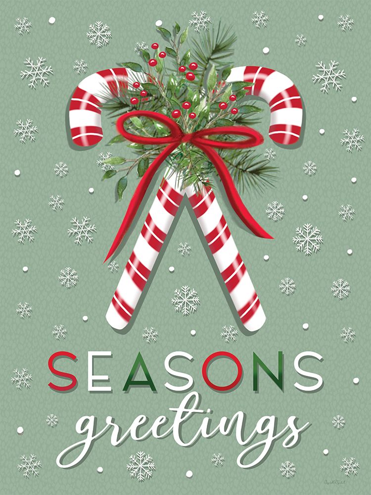 Season Greetings Candy Canes II art print by Elizabeth Tyndall for $57.95 CAD