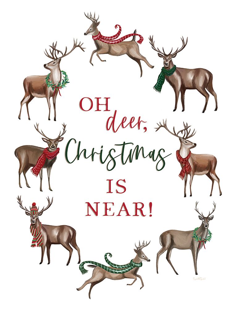 Oh Deer, Christmas is Near art print by Elizabeth Tyndall for $57.95 CAD