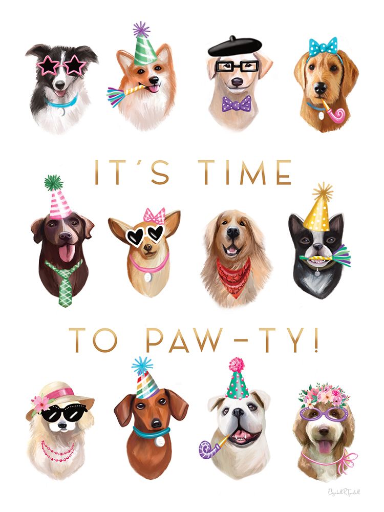 Its Time to Paw-ty! art print by Elizabeth Tyndall for $57.95 CAD