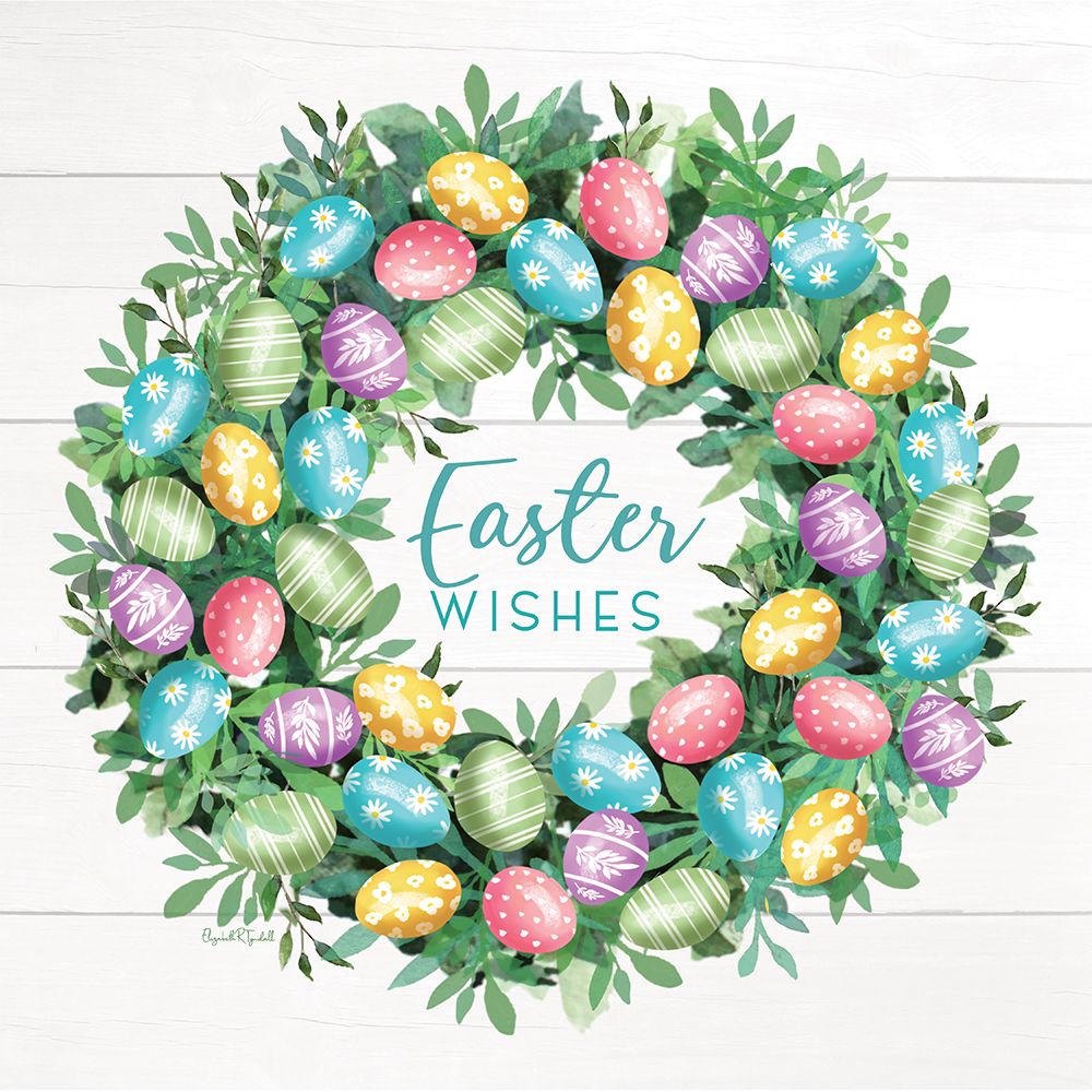 Easter Wishes Wreath art print by Elizabeth Tyndall for $57.95 CAD