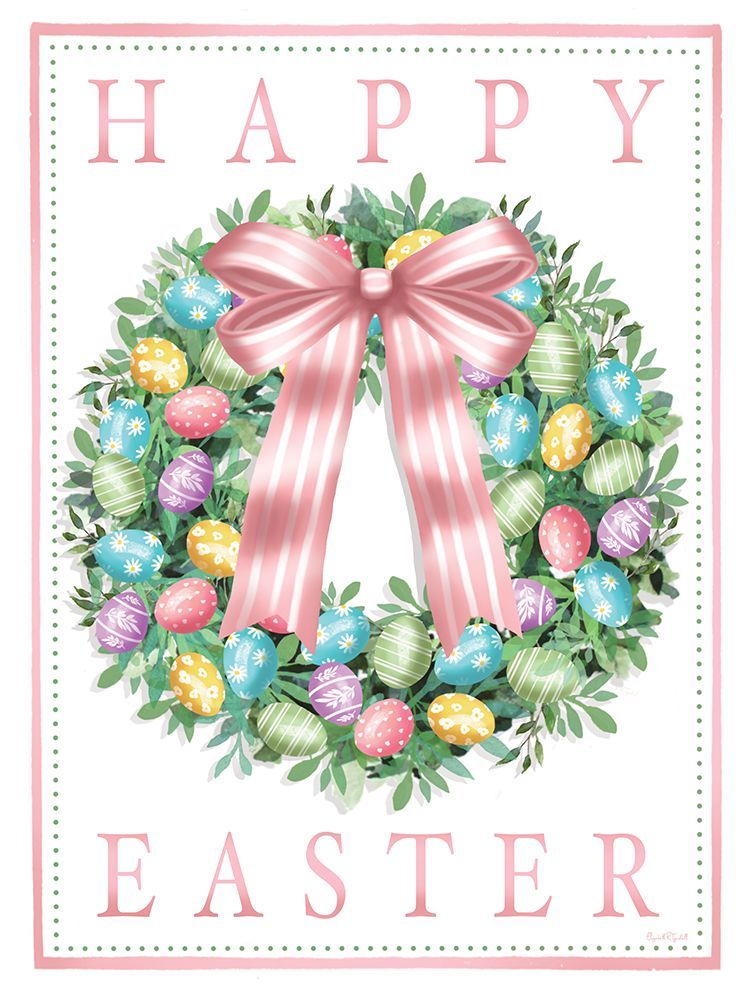 Happy Easter Wreath art print by Elizabeth Tyndall for $57.95 CAD