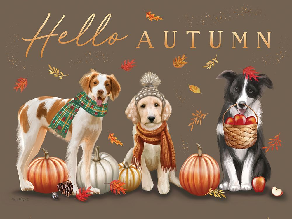 Hello Autumn Dogs art print by Elizabeth Tyndall for $57.95 CAD