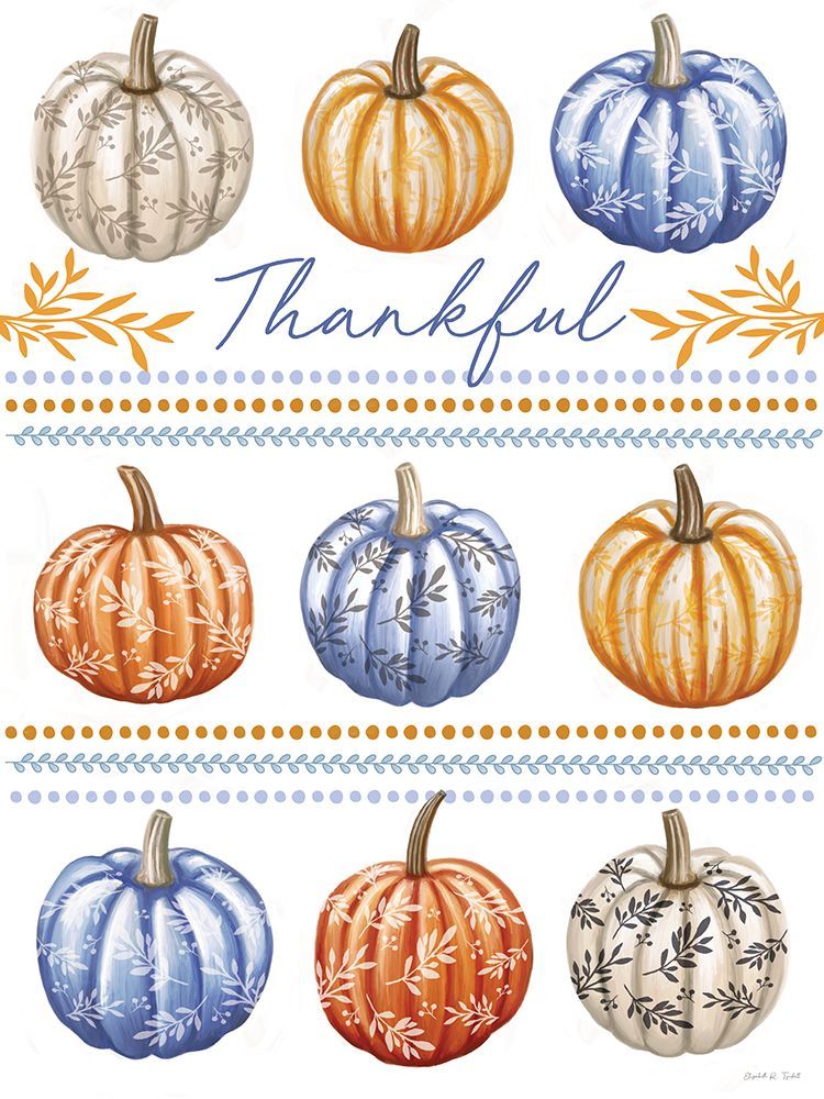 Thankful Pumpkins art print by Elizabeth Tyndall for $57.95 CAD