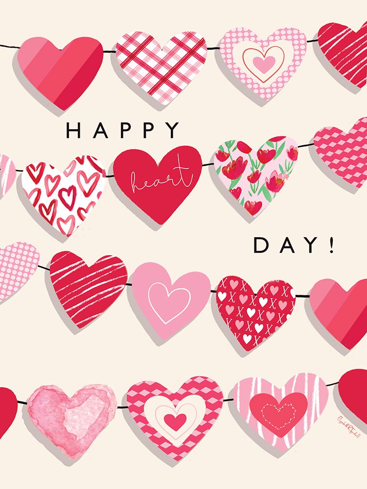 Happy Heart Day art print by Elizabeth Tyndall for $57.95 CAD