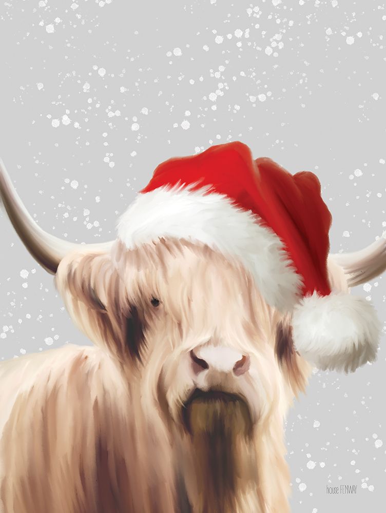 Santa Highland art print by House Fenway for $57.95 CAD