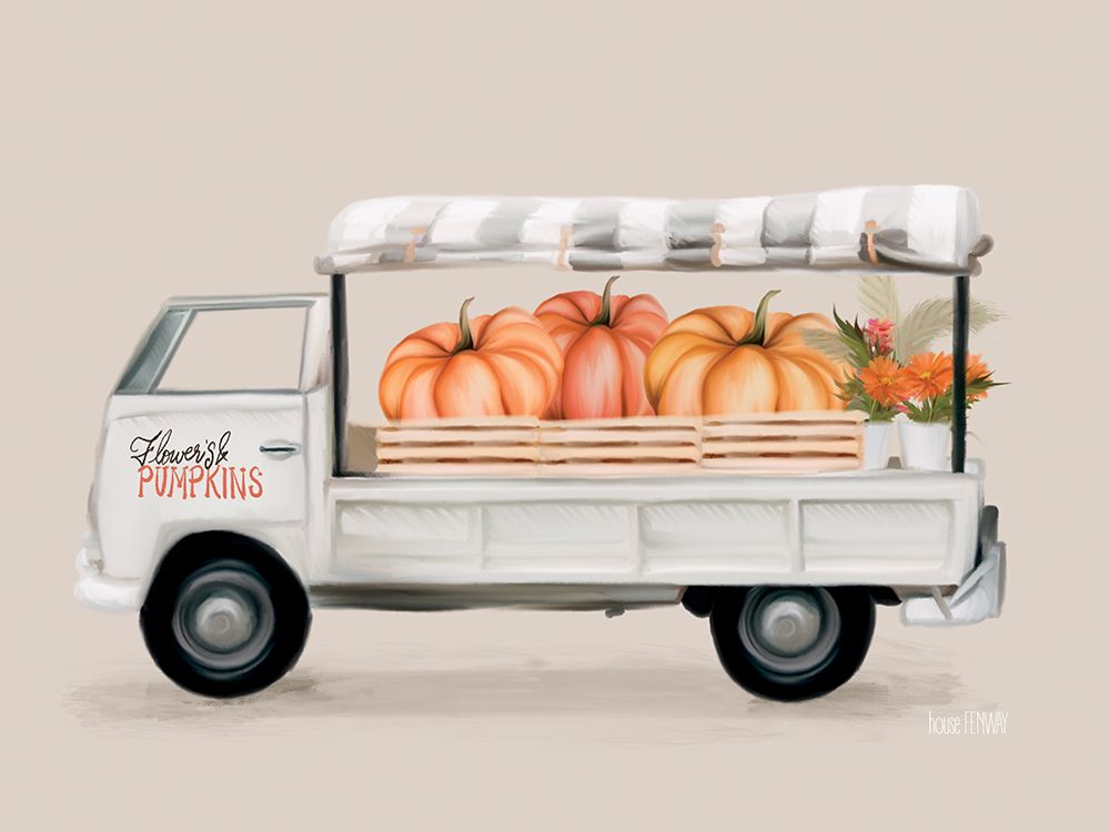 Fall Pumpkin Truck art print by House Fenway for $57.95 CAD