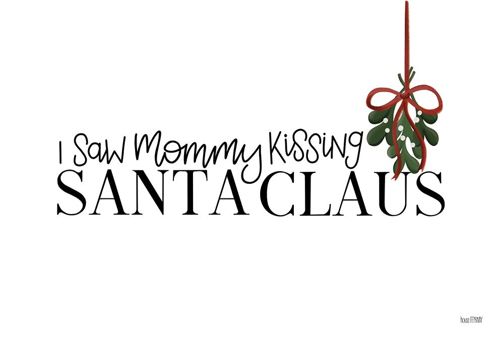 Kissing Santa art print by House Fenway for $57.95 CAD