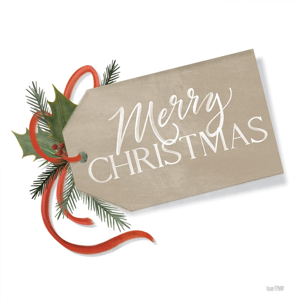 Merry Christmas Gift Tag art print by House Fenway for $57.95 CAD