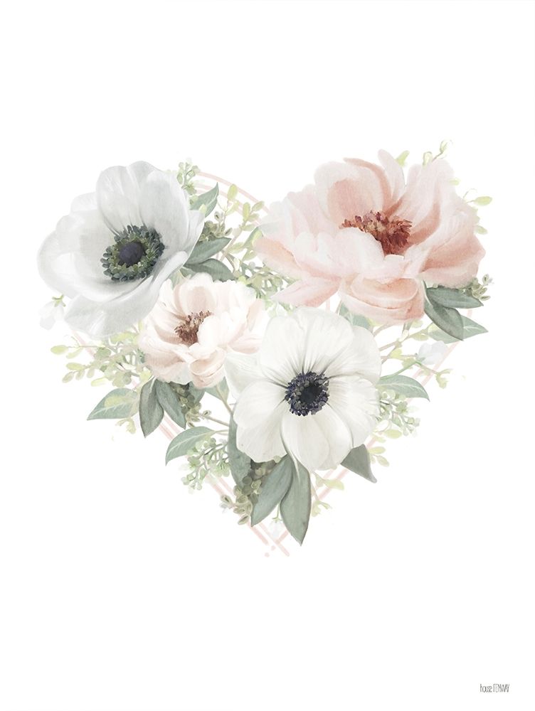 Floral Heart art print by House Fenway for $57.95 CAD