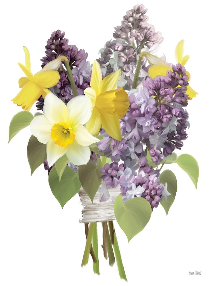 Lilacs and Daffodils art print by House Fenway for $57.95 CAD