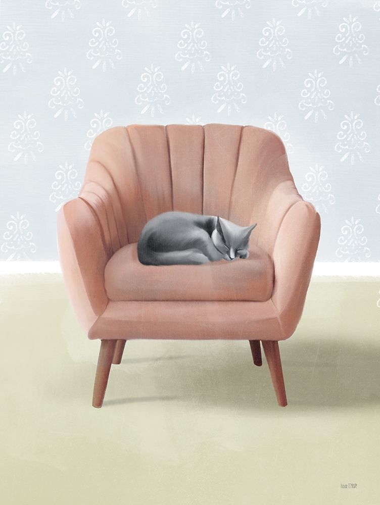 Nap Time Gray Cat art print by House Fenway for $57.95 CAD