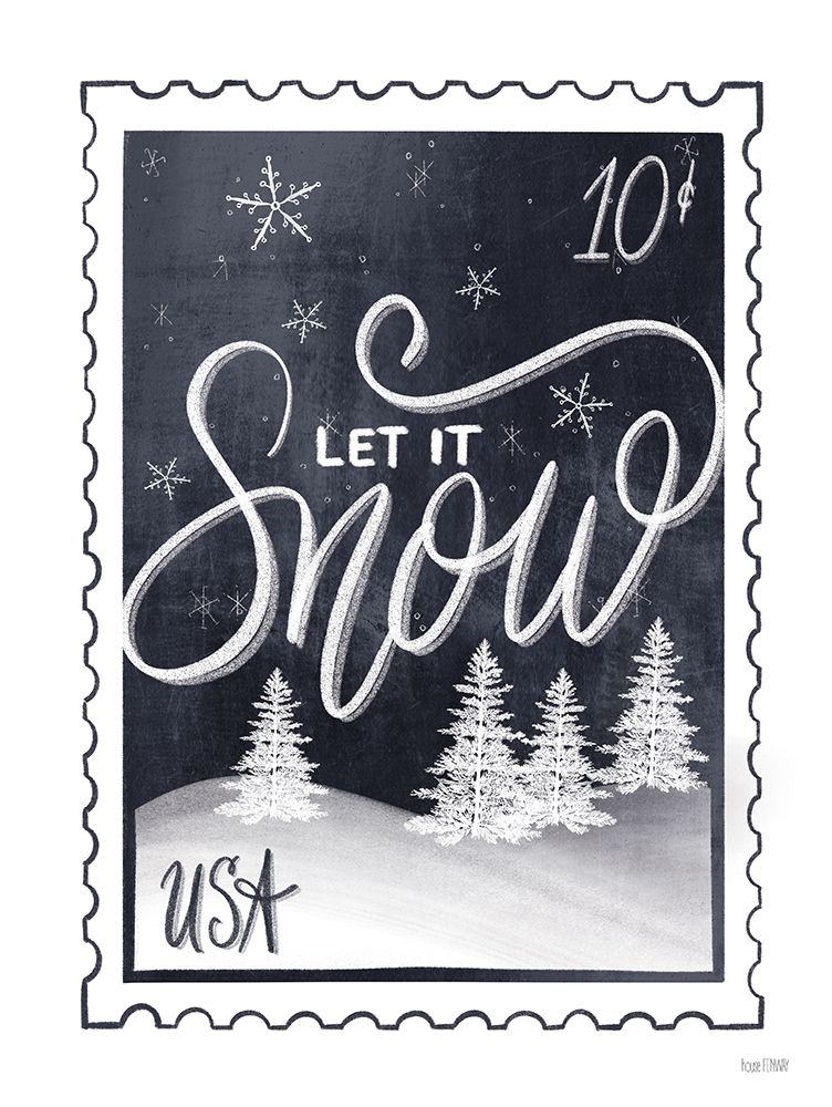 Christmas Stamp Let It Snow art print by House Fenway for $57.95 CAD