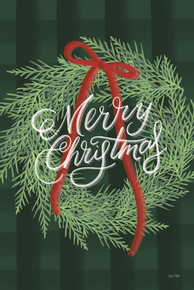 Merry Christmas Wreath art print by House Fenway for $57.95 CAD