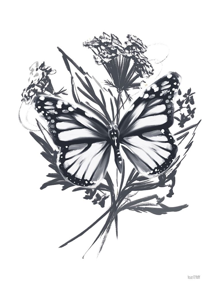 Black And White Butterfly art print by House Fenway for $57.95 CAD