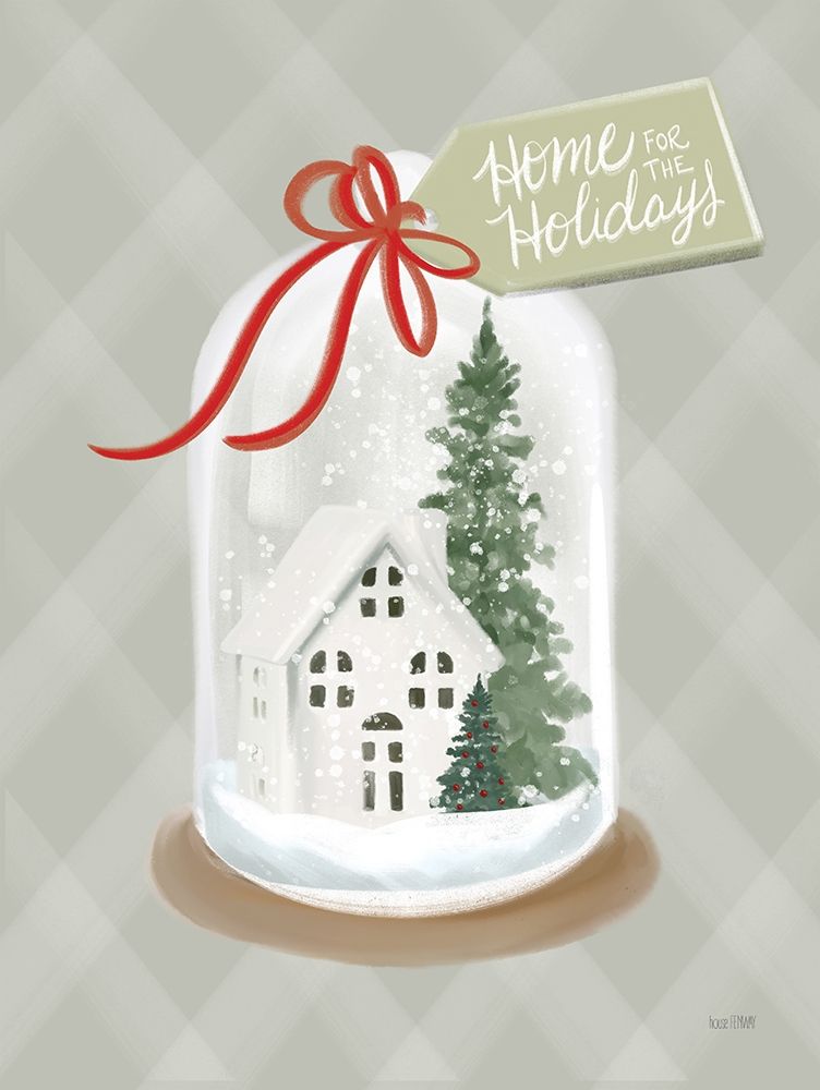 Home for the Holidays Snow Globe art print by House Fenway for $57.95 CAD