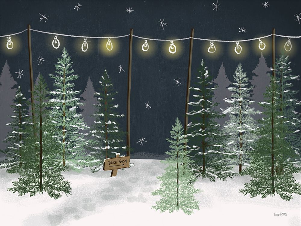 Christmas Tree Farm art print by House Fenway for $57.95 CAD