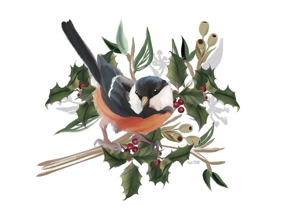 Christmas Songbird I art print by House Fenway for $57.95 CAD