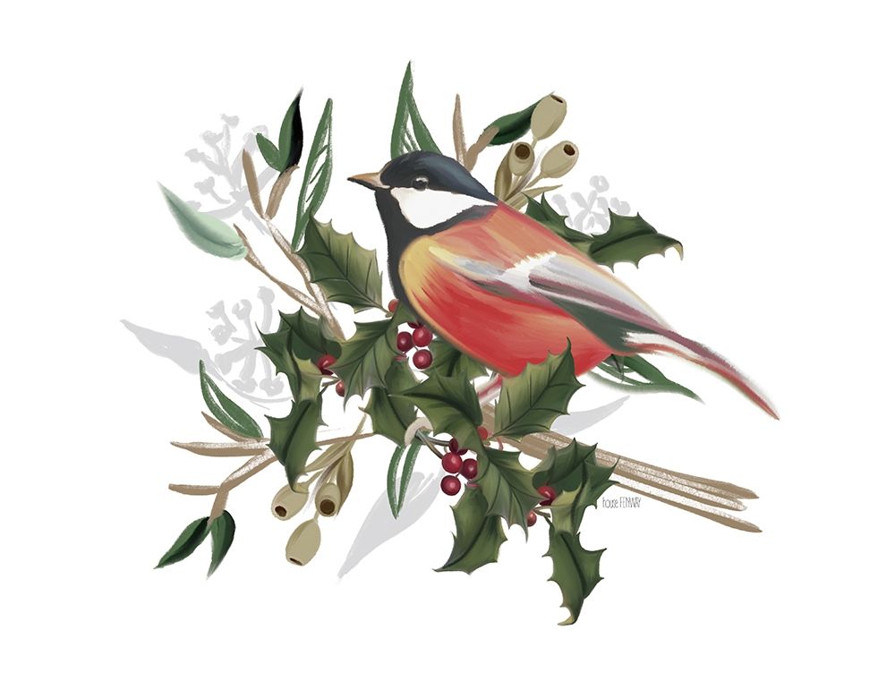 Christmas Songbird II art print by House Fenway for $57.95 CAD