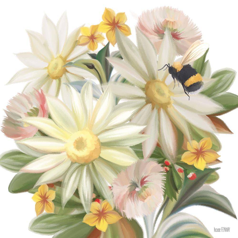 Sunny Floral and Bee art print by House Fenway for $57.95 CAD
